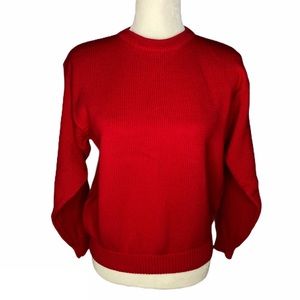 Essential Elements Red Cable Knit Cotton Sweater